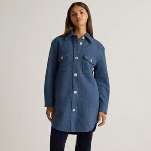Quince 100% Merino Wool Long Shirt Jacket Large BNNU